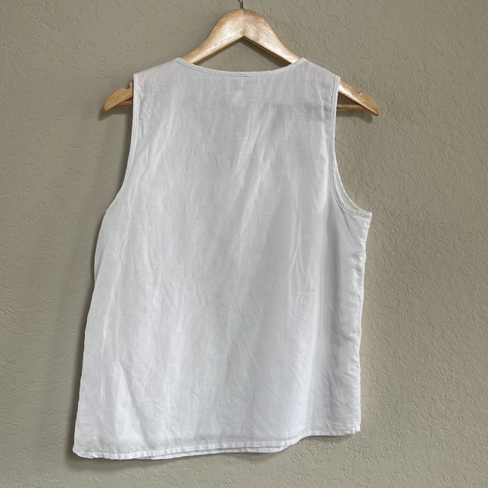 J.Crew White Floral Embroidered LinenTop - Picture 5 of 8